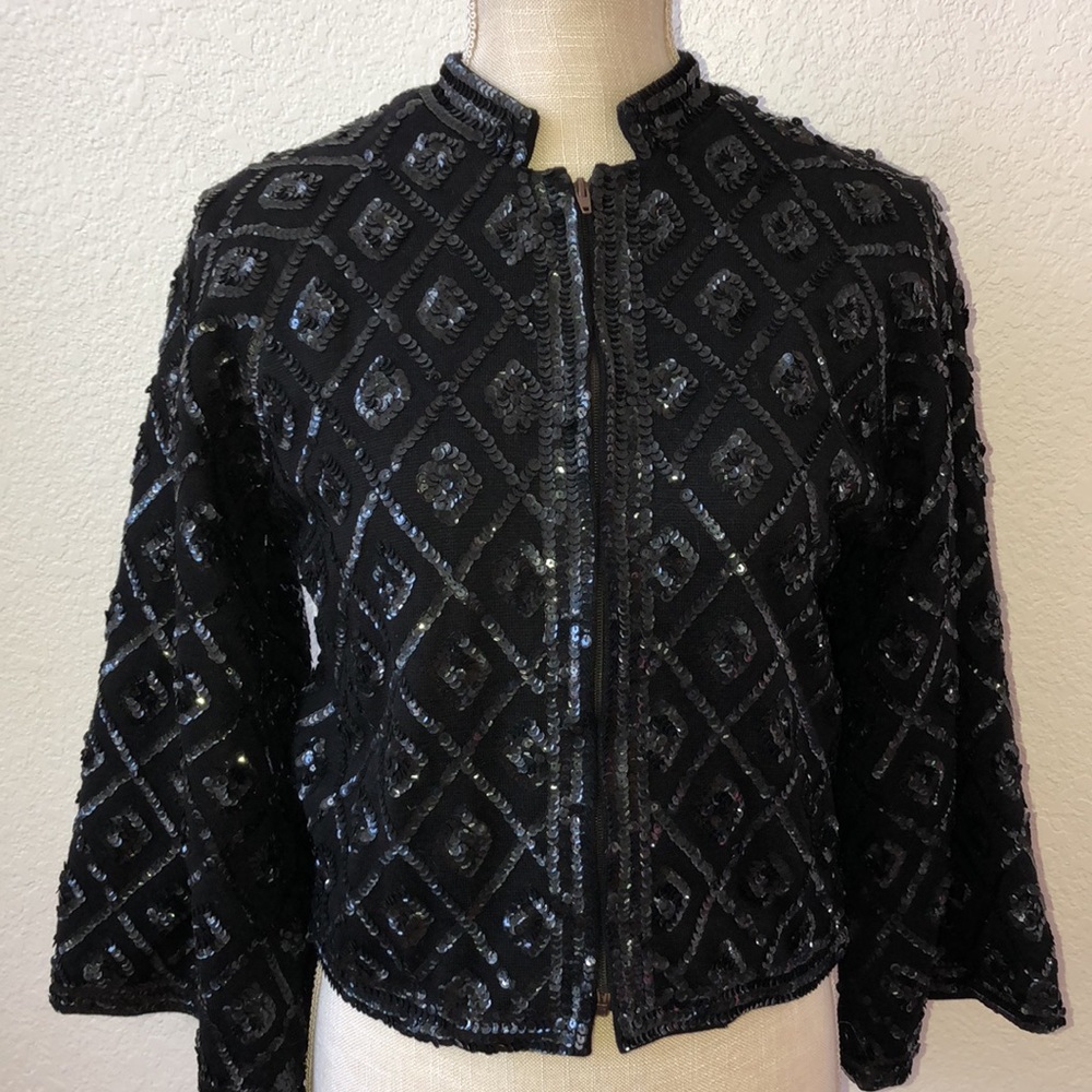 Vintage Fashion Bar sequin knit jacket